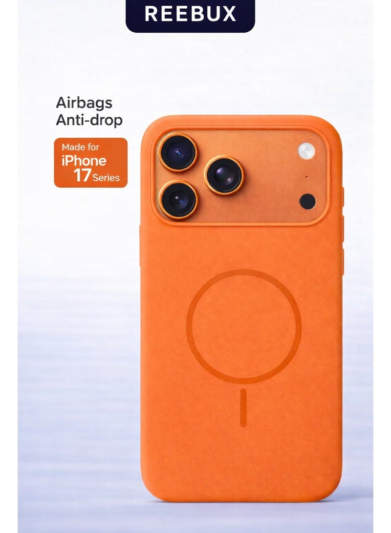 Reebux iPhone 17 Pro Max Silicone Case with MagSafe – Orange - Image 1